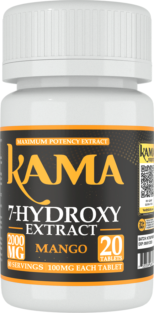 KAMA 7-Hydroxy Extract 2000 MG 20 Tablets Mango